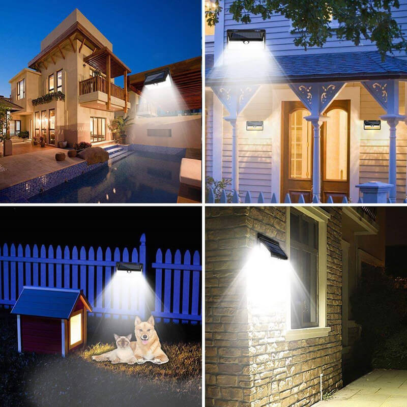 Outdoor Solar Flame Trapezoid Sensor LED Patio Wandlampenleuchte 