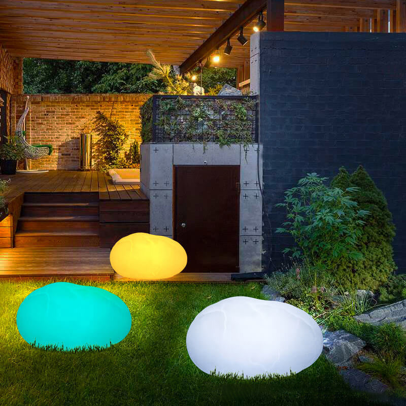 Modern Pebble PE Luminous Waterproof Outdoor Lawn Landscape Light