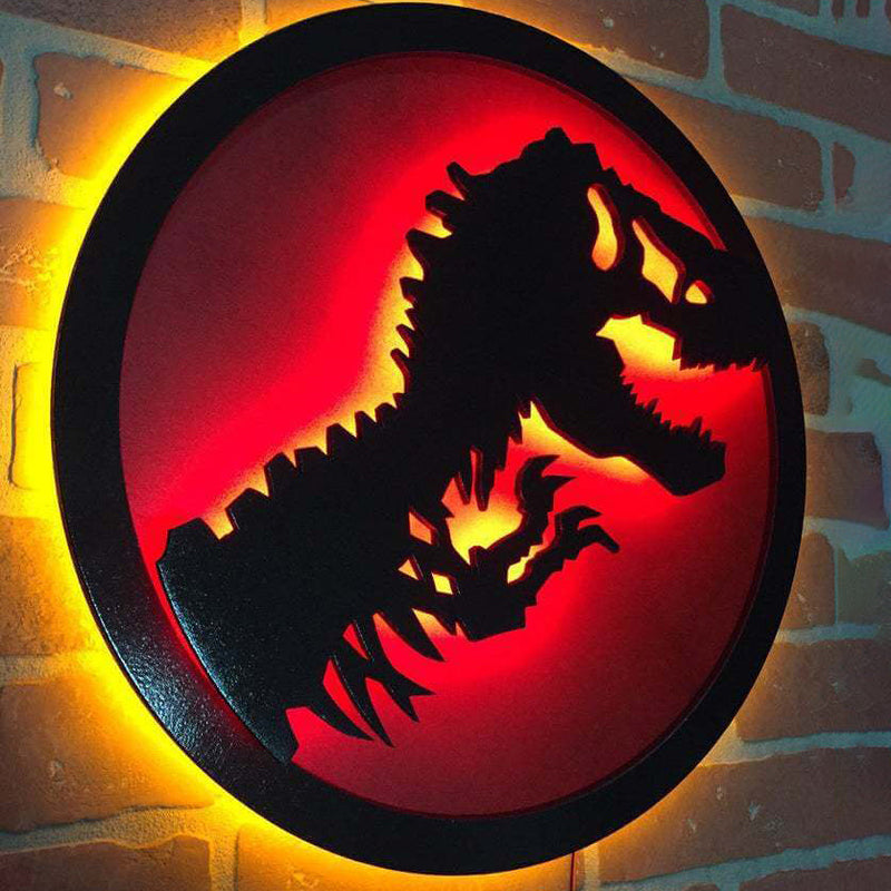 Jurassic Park Dinosaur LED Luminous Decorative Neon Wall Sconce Lamp