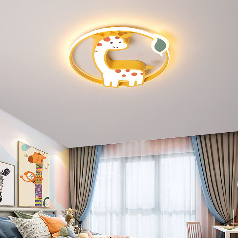 Cartoon Creative Giraffe Acrylic LED Flush Mount Ceiling Light