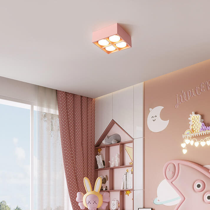 Minimalist Square Box Spotlight Iron LED Flush Mount Ceiling Light ...