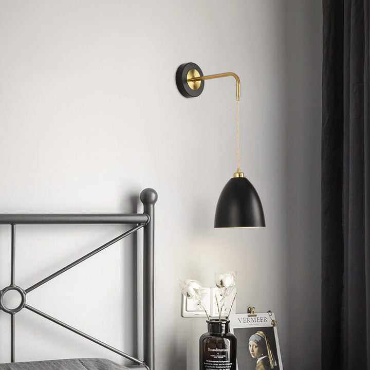 Nordischer Minimalistischer Rein Schwarz-Weiß Eisen 1-Licht Wandleuchte 