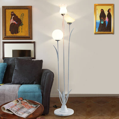 Modern Creative Twig Bird Iron 3-Light Standing Floor Lamp