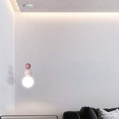 Moderne minimalistische Kürbiskugel-Hardware, rotationsgeformte 1-flammige Pendelleuchte für Wohnzimmer 
