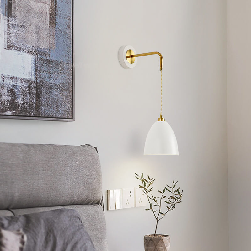 Nordischer Minimalistischer Rein Schwarz-Weiß Eisen 1-Licht Wandleuchte 