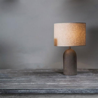 Base de colonne en ciment en tissu gris industriel 1-lumière lampe de table LED 
