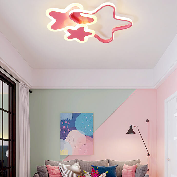 Nordic Cartoon Star Shape LED Flush Mount Ceiling Light