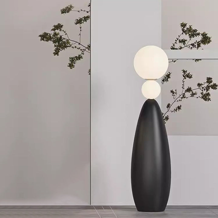 Lampadaire debout LED à base de résine acrylique en forme de gourde créative contemporaine pour l&