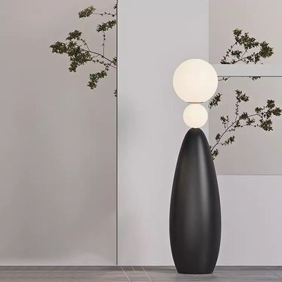 Contemporary Creative Gourd Shape Acrylic Resin Base LED Standing Floor Lamp For Study