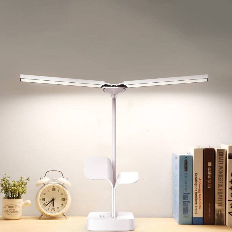 Modern Folding Dual Lamp Plug-In Station Table Lamp