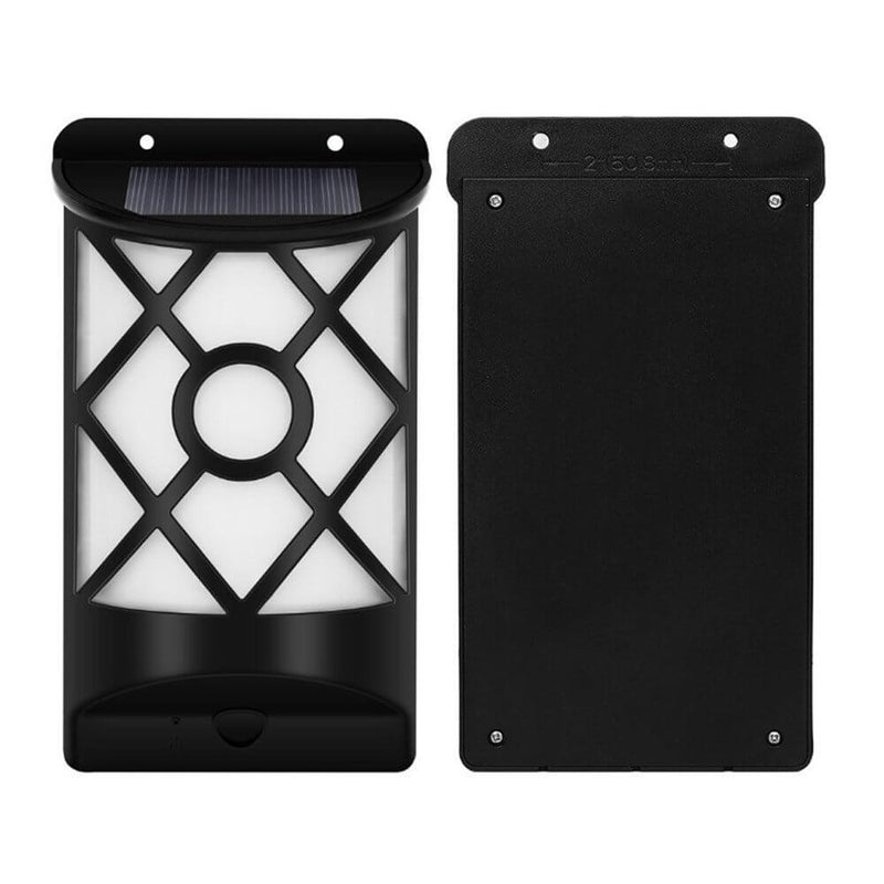 Solar Flame Half Column LED Outdoor Sensor Wall Sconce Lamp