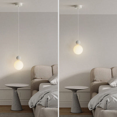 Zeitgenössische nordische PE-Globus-Ball-Eisen-1-Licht-Pendelleuchte für das Schlafzimmer 