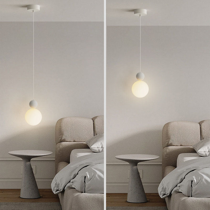 Zeitgenössische nordische PE-Globus-Ball-Eisen-1-Licht-Pendelleuchte für das Schlafzimmer 