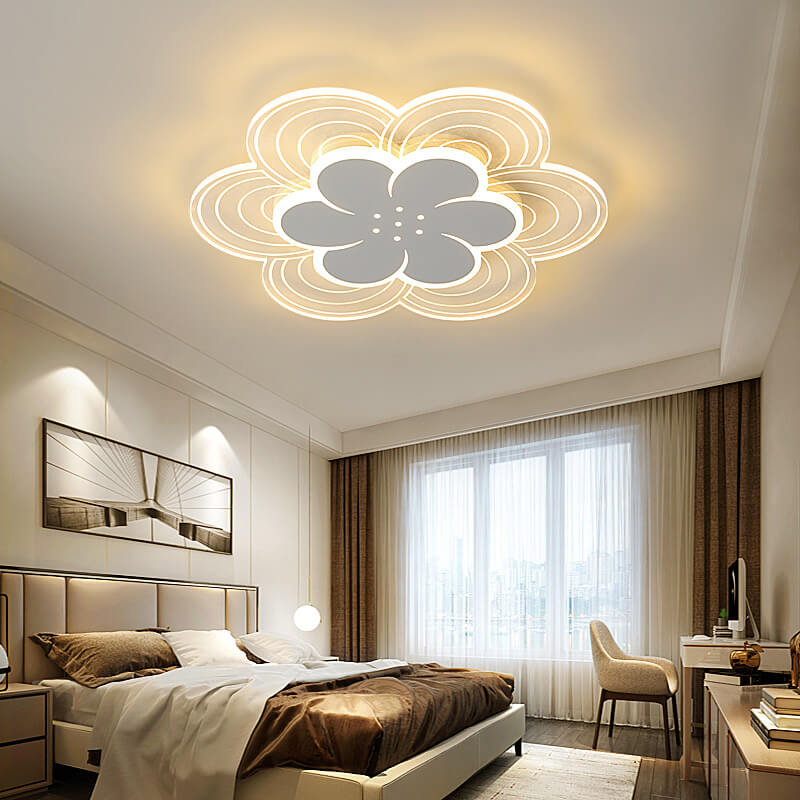 Moderne Acryl Einfache Doppelschicht-Blumendesign LED-Deckenleuchte 
