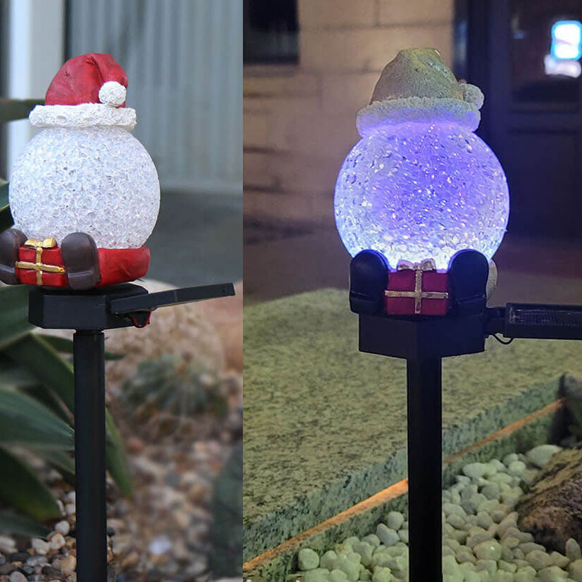 Décoration de jardin solaire de Noël Bonhomme de neige Lumière de paysage pour pelouse 