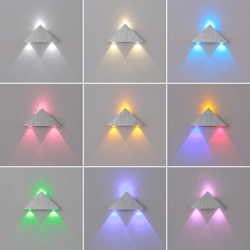 Applique murale LED en aluminium triangle créatif moderne 