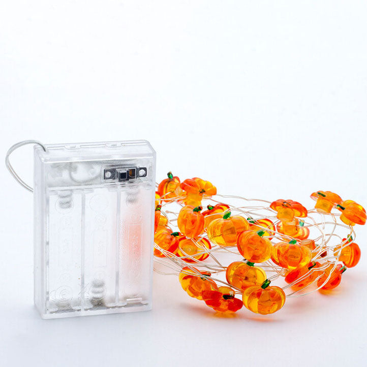 Décoration moderne de Thanksgiving avec citrouille et gland en érable, guirlande lumineuse à 30 LED 