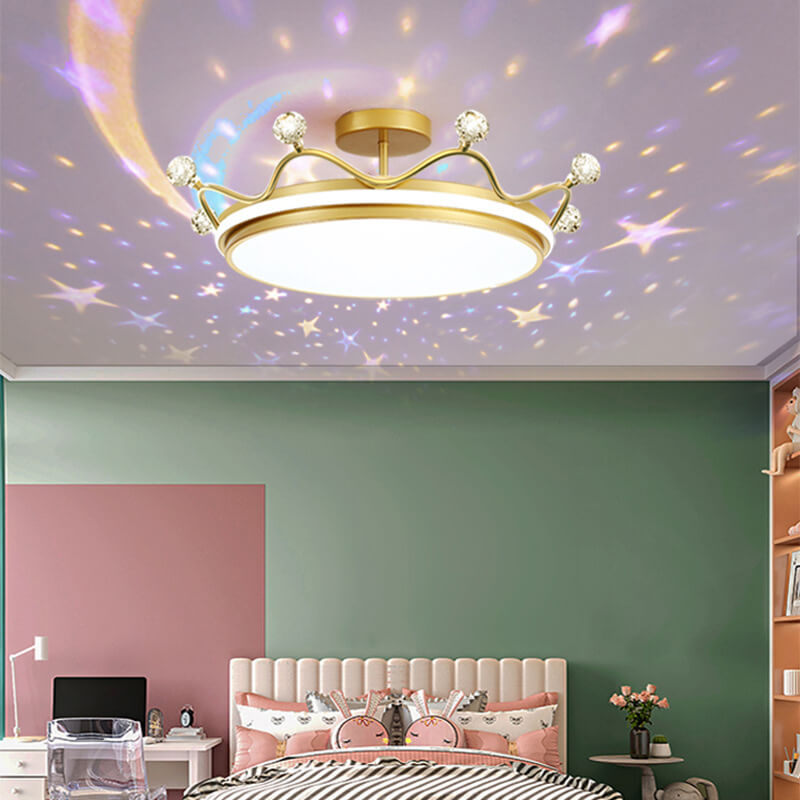 Zeitgenössische kreative Kinder Krone Eisen Acryl LED Deckenleuchte für das Schlafzimmer 