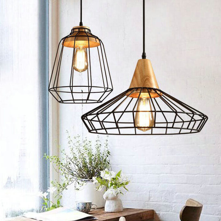 Scandinavian Minimalist Willow Iron 1-Light Pendant Light