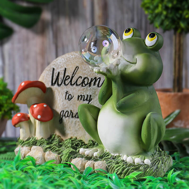 Contemporary Creative Resin Solar Waterproof Frog LED Decorative Outdoor Light For Garden