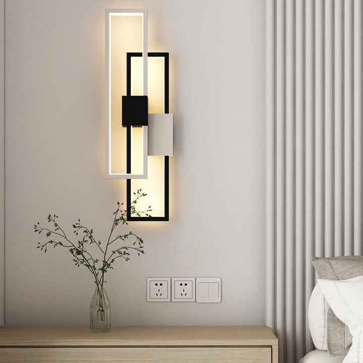 Minimalistischer kreativer quadratischer Rahmen aus Eisen und Silikon LED Wandleuchte 