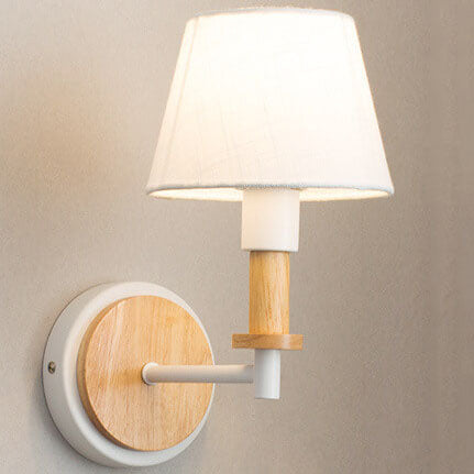Modern Nordic Wooden Tubular 1-Light Wall Sconce Lamp
