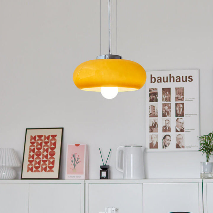 Vintage Glass Tart Iron 1-Licht Pendelleuchte 