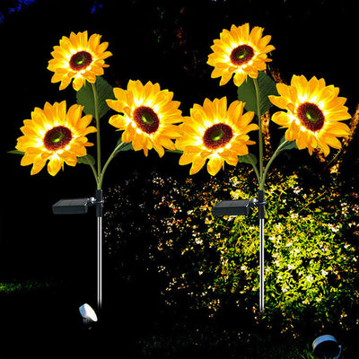 Solar-Sonnenblumen-LED-Außenrasen-dekoratives Erdungsstecker-Licht 