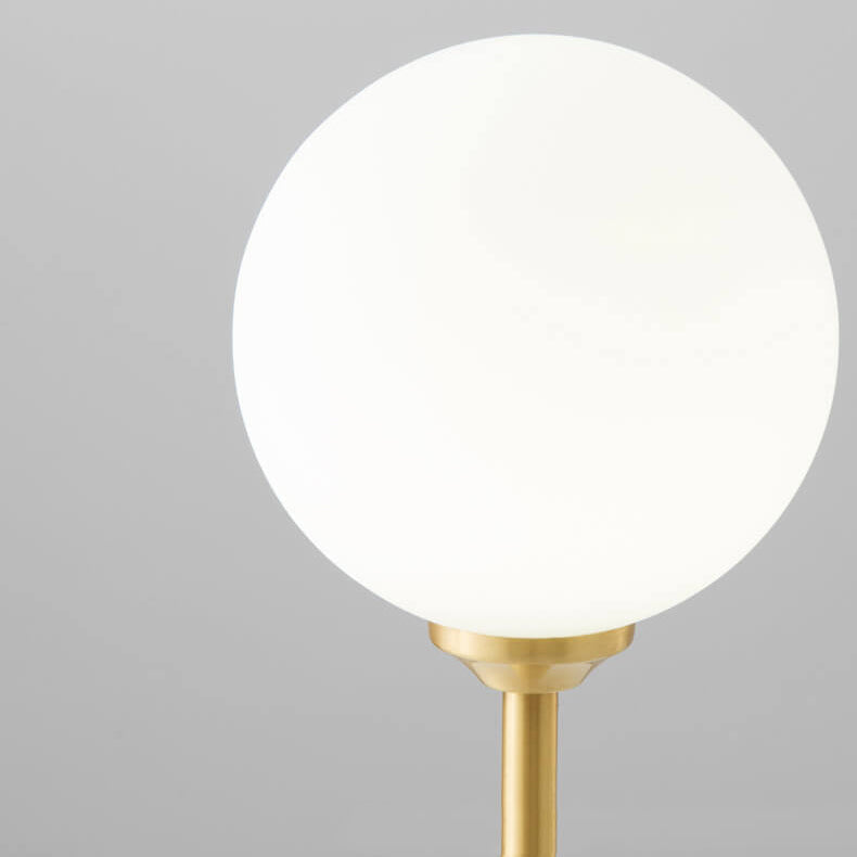Modern Simple Spherical Milky White Lampshade 1-Light Table Lamp