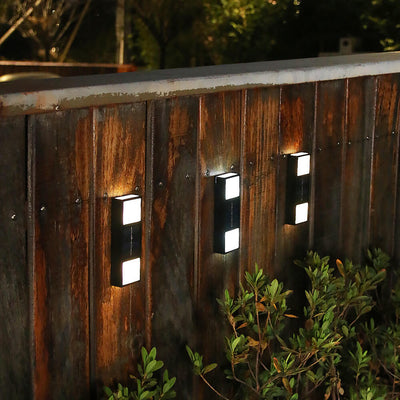 Solar Outdoor Rectangular LED Waterproof Patio Fence Wall Sconce Lamp