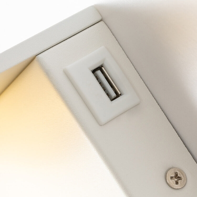 مصباح حائط LED دوار بسيط مربع حديث بمنفذ USB 