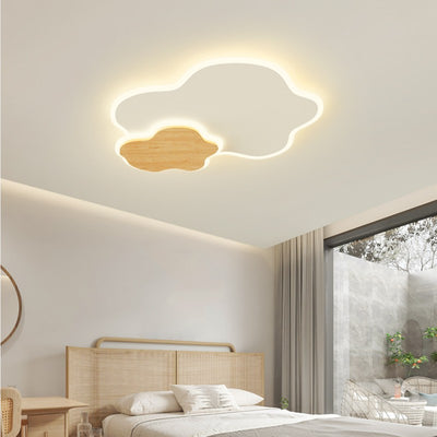Japanese Minimalist Cloud Log Acrylic LED Flush Mount Lighting