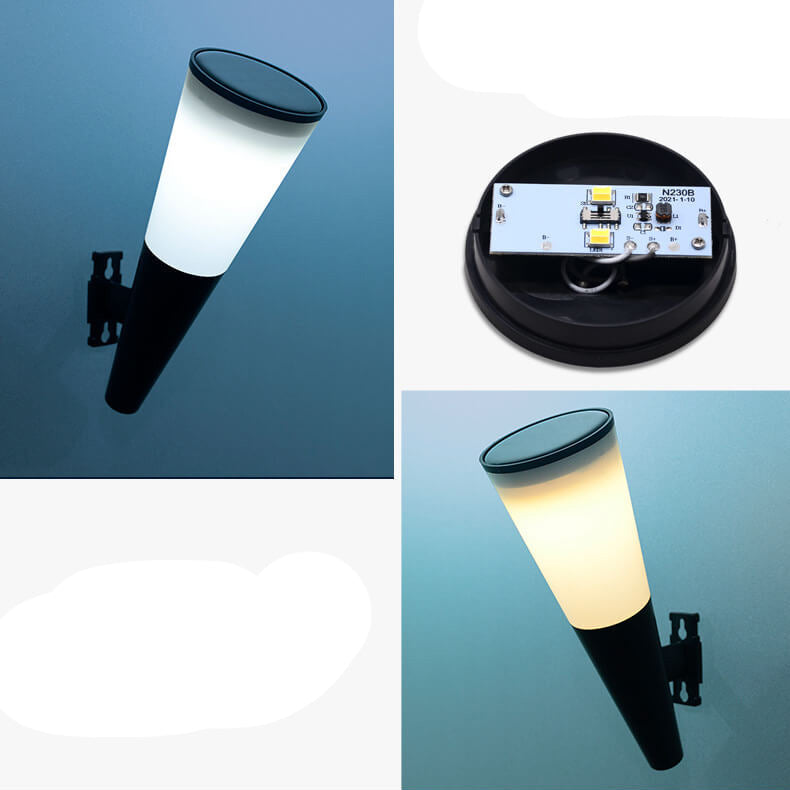 Lampe solaire étanche en forme de corne, design LED, décoration extérieure, applique murale 