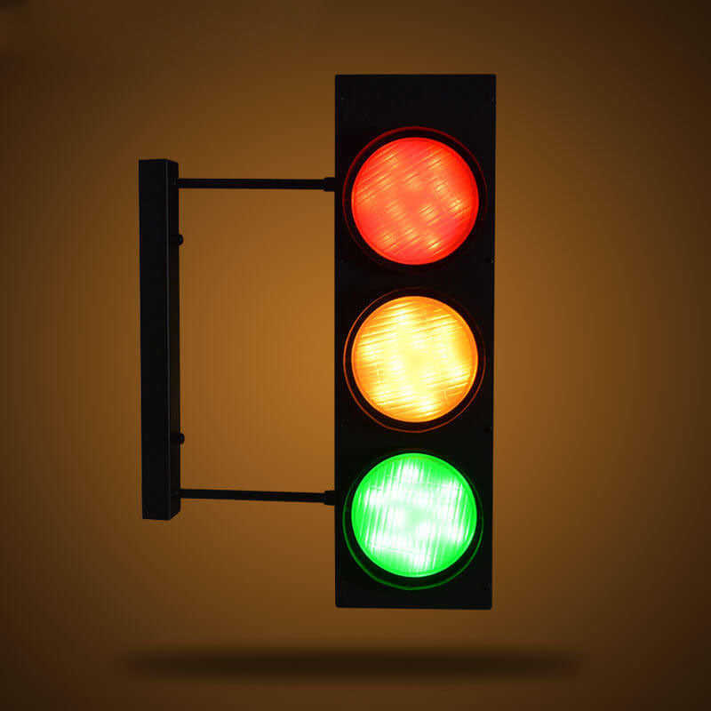 مصباح حائط LED بتصميم إشارة مرور صناعية عتيقة 