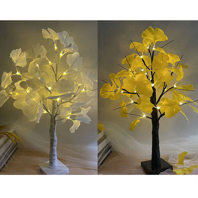 Weihnachtsbeleuchtete Ginkgo-Baum-Simulations-Baum-Licht-Batterie-USB-Dekorations-Tischlampe