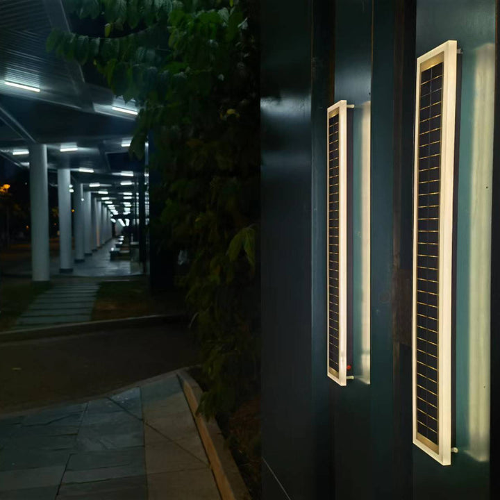 Moderne minimalistische Aluminium-Acryl Solar-Rechteckstreifen-Wandlampe für den Außenbereich, wasserdicht, LED-Wandleuchte für die Terrasse 