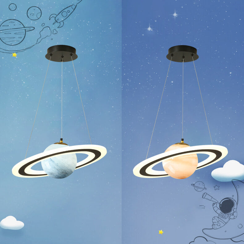 Moderne Kreativraum Planet Kreis Kinder LED Kronleuchter 