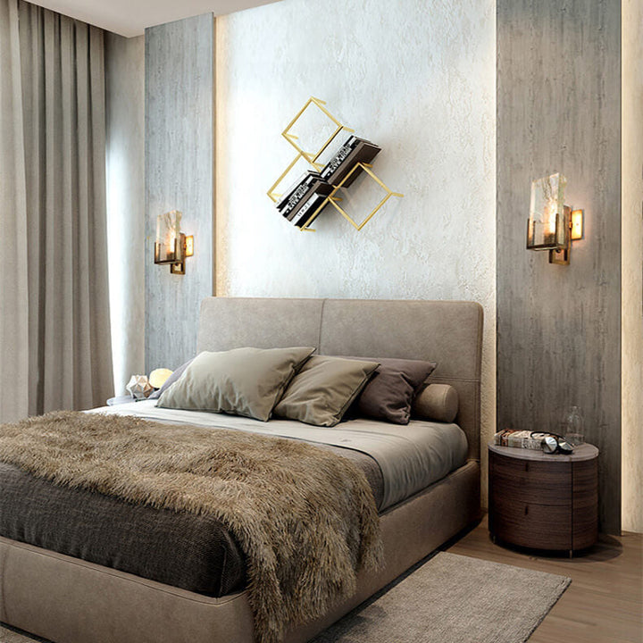 Design créatif moderne de cube de glace en cristal 1-lumière applique murale 