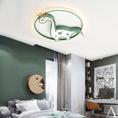 Modern Acrylic Dinosaur Children's Eye Protection LED Flush Mount Light
