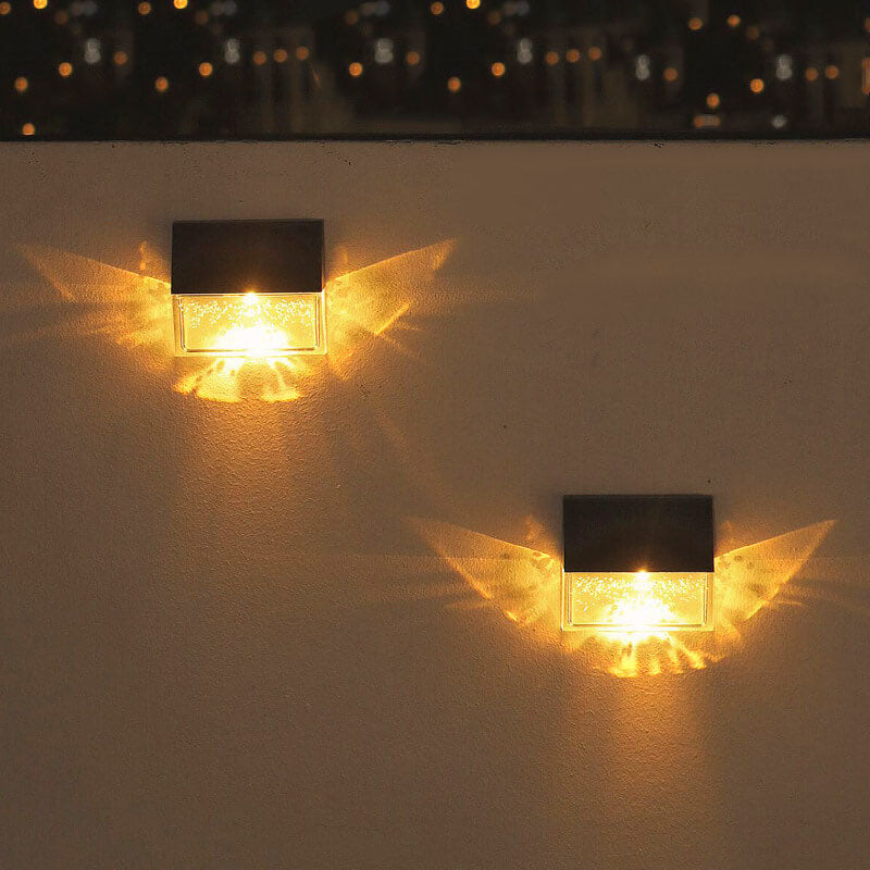 Solar Butterfly Light Outdoor Patio Fence LED Wall Sconce Lamp