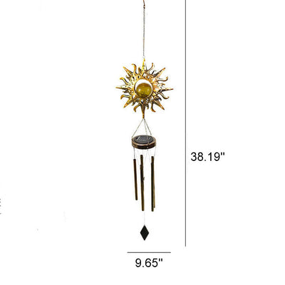 Industrial Solar Suspended Wind Chime Light Outdoor Decorative LED Pendant Light