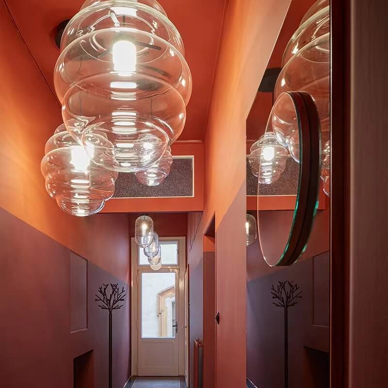 Modern Creative Shapes Clear Glass Metal 1-Light Pendant Light