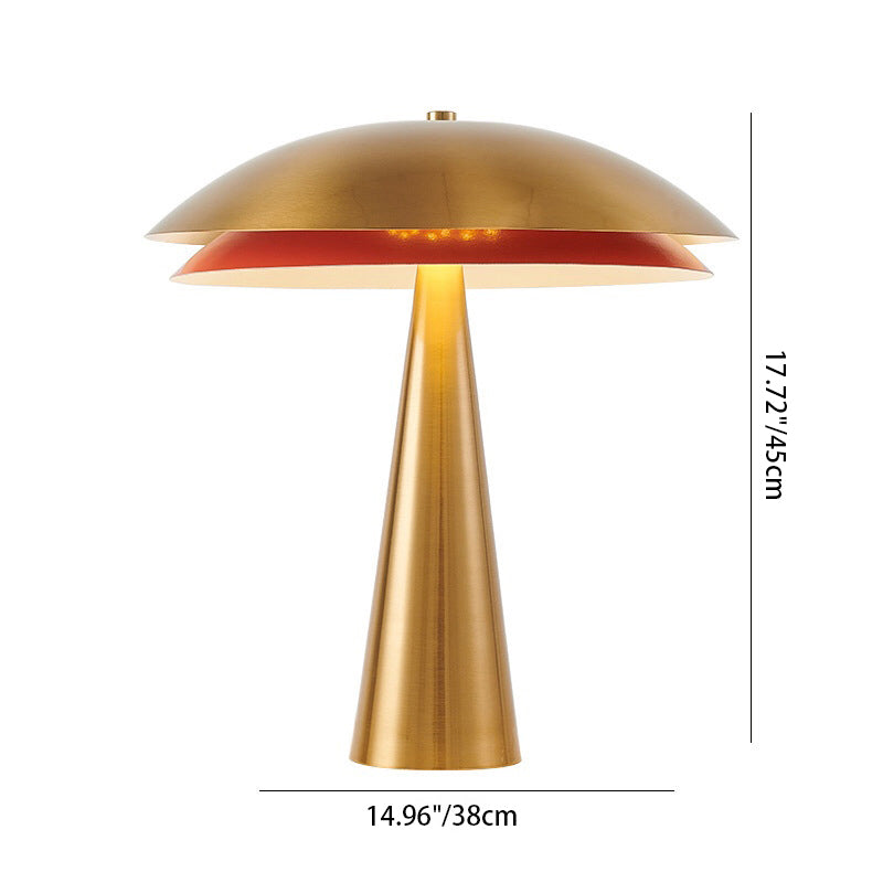 Contemporary Simplicity Iron Mushroom Shape 2-Light Table Lamp For Home Office