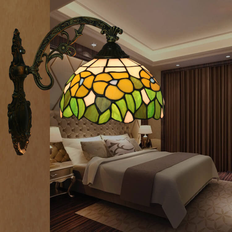 European Tiffany Glass 1-Light Wall Sconce Lamp