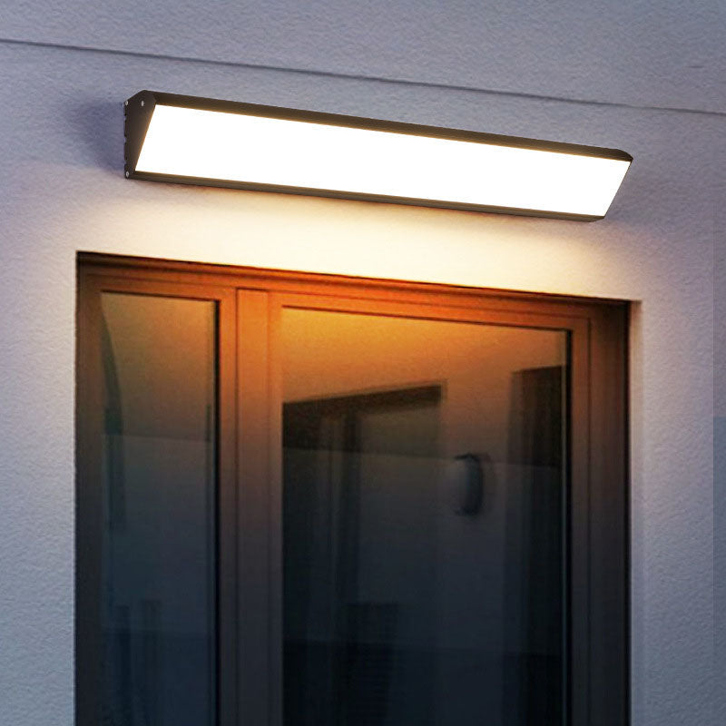 Contemporary Industrial Rectangular Aluminum PC Waterproof LED Wall Sconce Lamp For Outdoor Patio