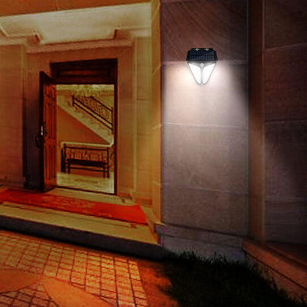Lámpara de Aplique de Pared LED para Patio con Sensor de Cuerpo Impermeable para Exteriores Inteligente Solar en Forma de Triángulo 