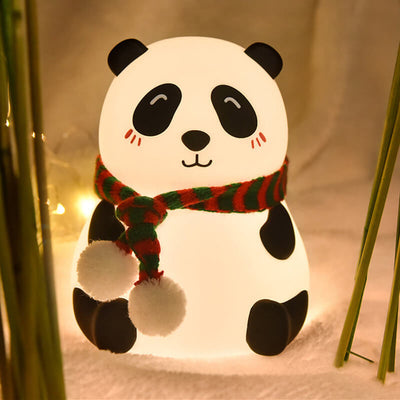 Kindliche Cartoon Mini Panda Silikon LED Nachtlicht Tischlampe 