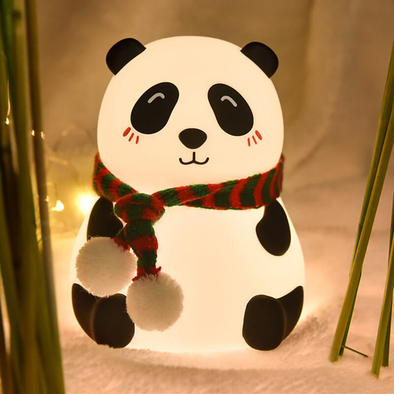 Childlike Cartoon Mini Panda Silicone LED Night Light Table Lamp