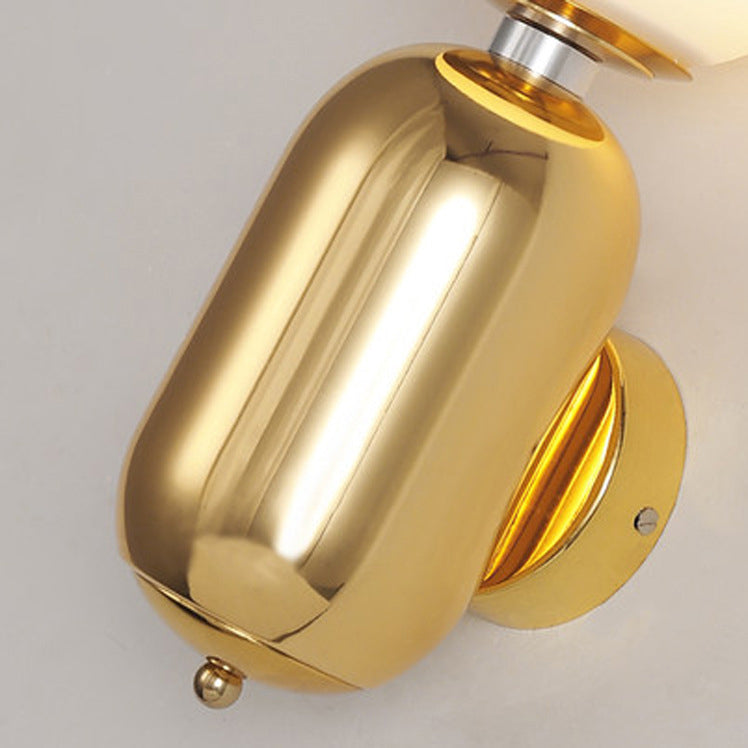 Nordic Creative Cylindrical Glass Orb 1-Light Wall Sconce Lamp