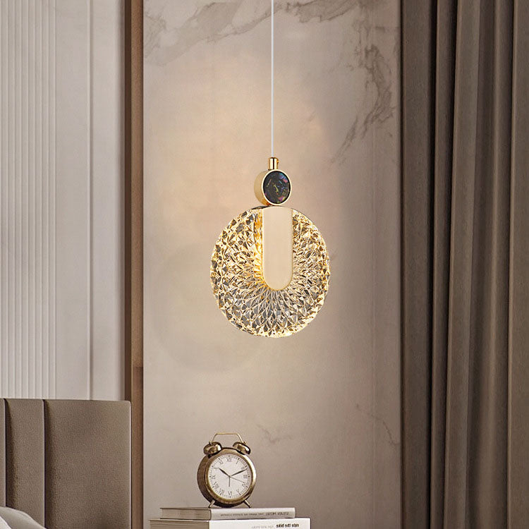 Modern Luxury Shell Round Acrylic LED Pendant Light